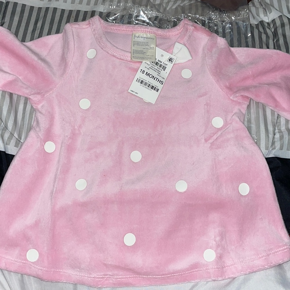 First Impressions light pink, size 18 months long sleeve shirt.